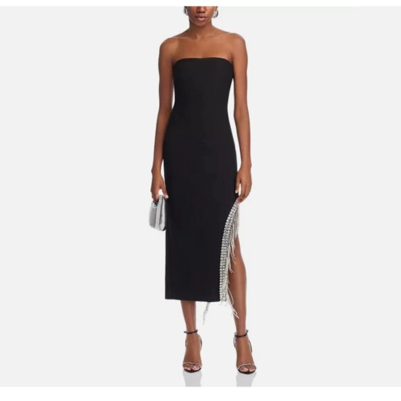 Cinq à Sept Sammy Rhinestone Fringe Midi Dress - Picture 4 of 16